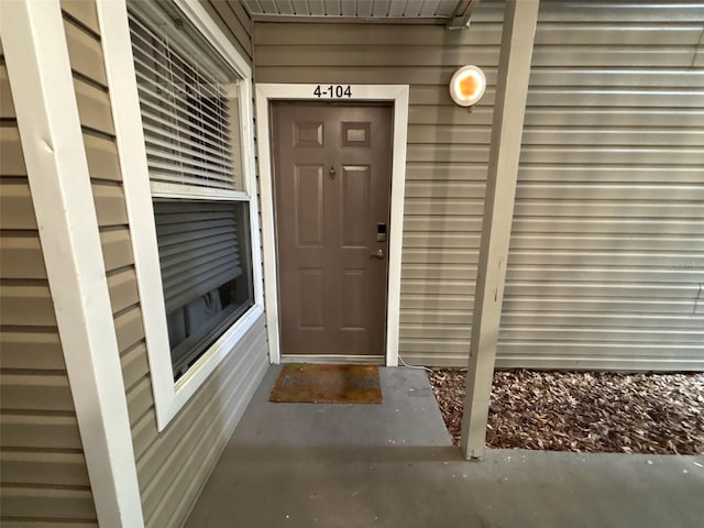 view of exterior entry