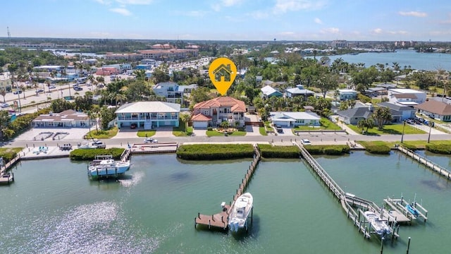 107 Sunset Dr, Nokomis, FL 34275 - drone / aerial view featuring a water view