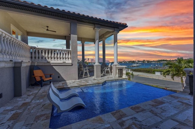 107 Sunset Dr, Nokomis, FL 34275 - view of pool with a patio and an infinity pool