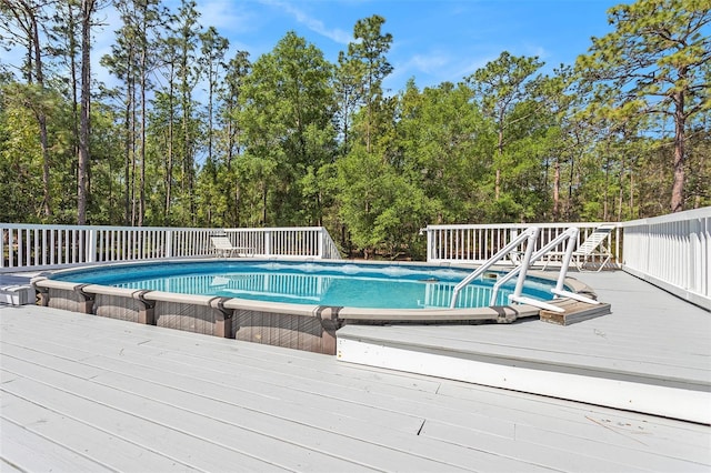 pool with a deck