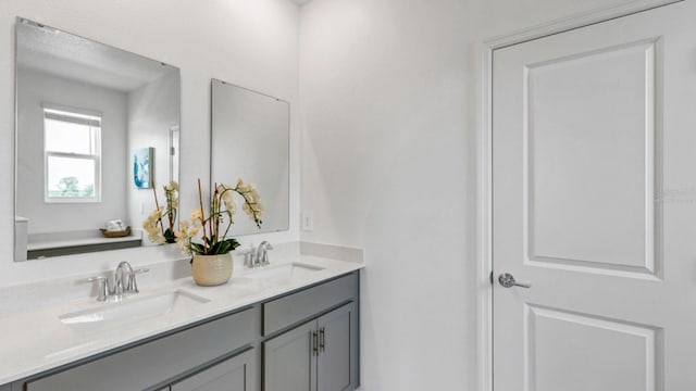 full bathroom featuring a sink and double vanity