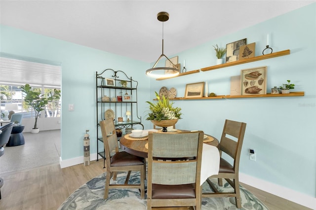 1015 Spindle Palm Way, Apollo Beach, FL 33572 - dining space featuring baseboards and wood finished floors
