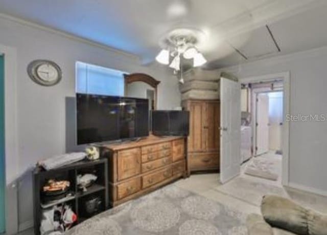 bedroom featuring ornamental molding