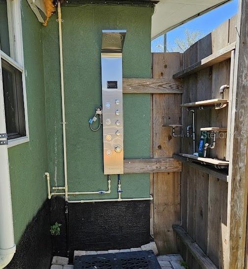 exterior details with stucco siding