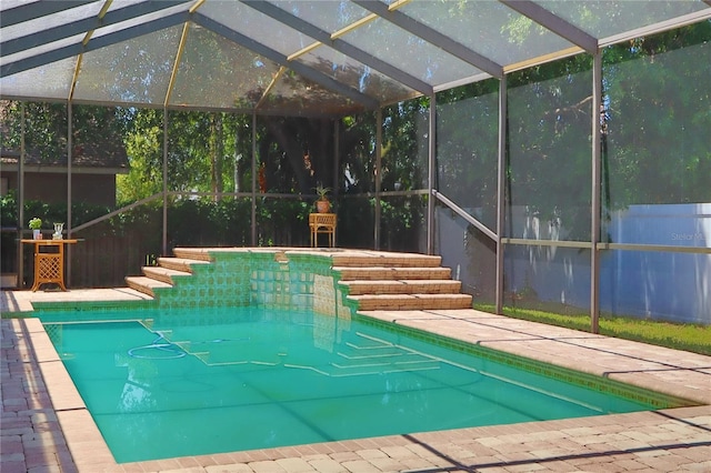 pool with a lanai