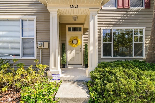 view of exterior entry