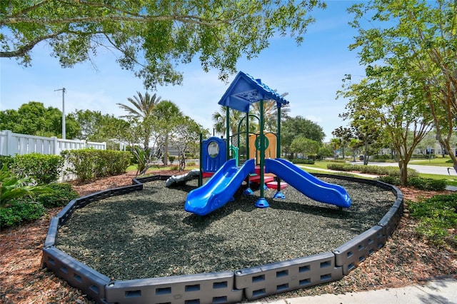 communal playground with fence