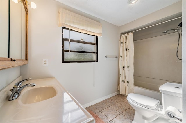 15808 Willowdale Rd, Tampa, FL 33625 - full bathroom with shower / tub combo with curtain, tile patterned flooring, and vanity