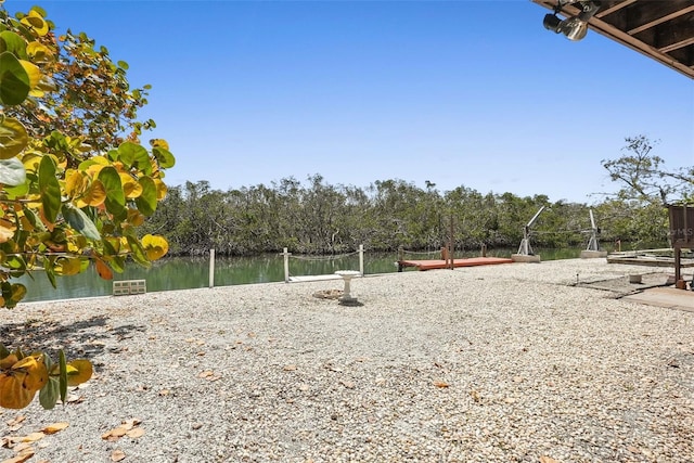 view of yard featuring a water view