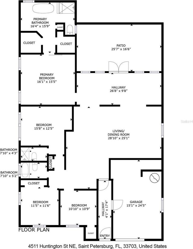 4511 Huntington St NE, Saint Petersburg, FL 33703 - view of room layout