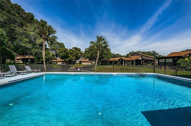 community pool with fence