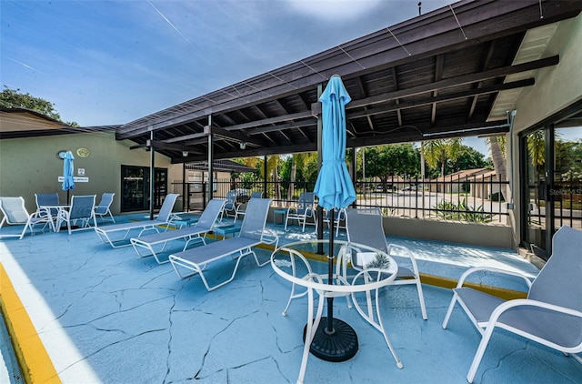 view of patio with fence