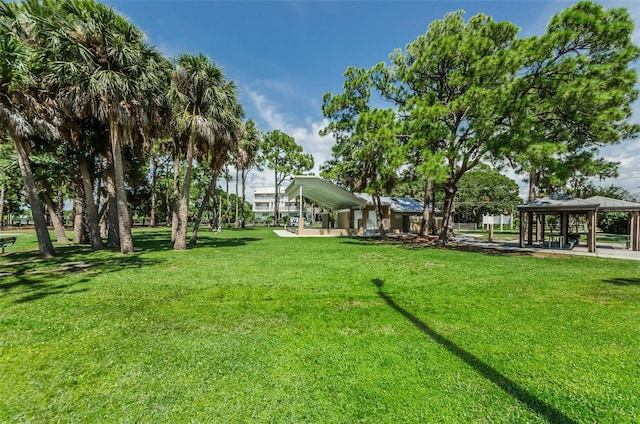 view of yard featuring a gazebo