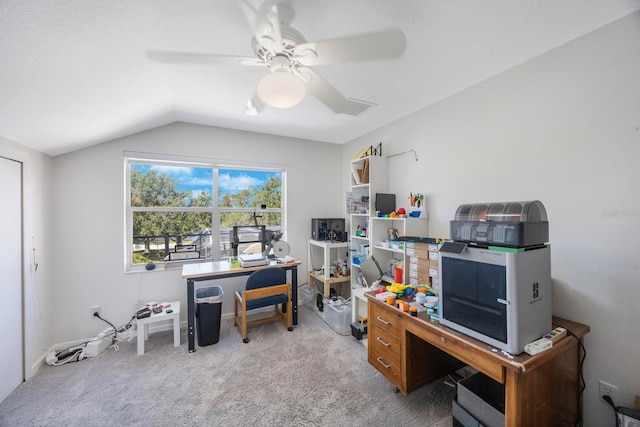 4815 Queen Palm Ter NE, Saint Petersburg, FL 33703 - carpeted office with a ceiling fan and lofted ceiling
