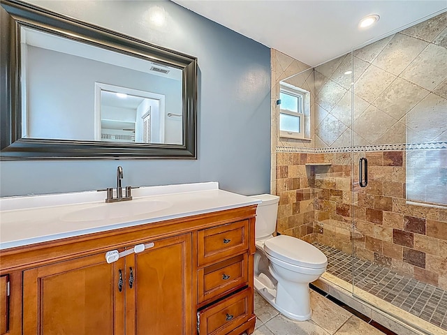 13891 Feather Sound Dr, Clearwater, FL 33762 - bathroom featuring a stall shower, vanity, and recessed lighting