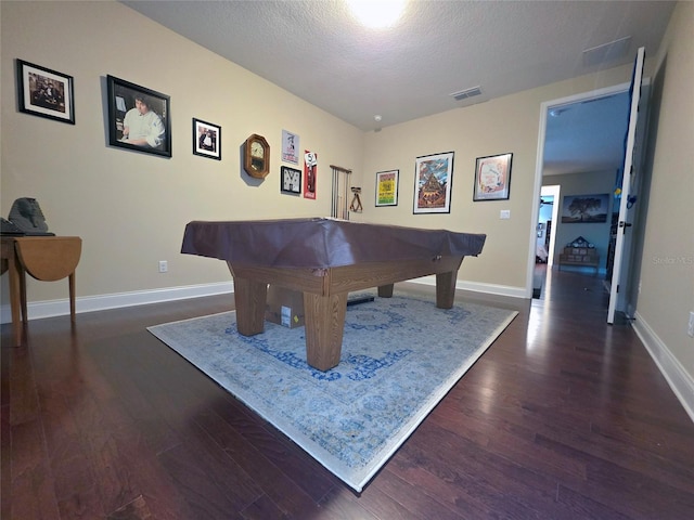 13525 Gorgona Isle Dr, Windermere, FL 34786 - rec room with wood finished floors, pool table, a textured ceiling, and baseboards