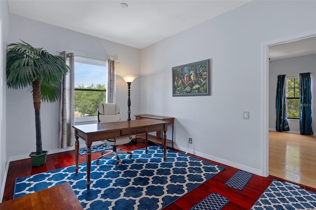 15630 N Himes Ave, Tampa, FL 33618 - office area with baseboards and wood finished floors
