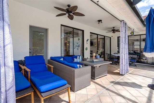 15630 N Himes Ave, Tampa, FL 33618 - view of patio with outdoor lounge area, a ceiling fan, and outdoor dining area