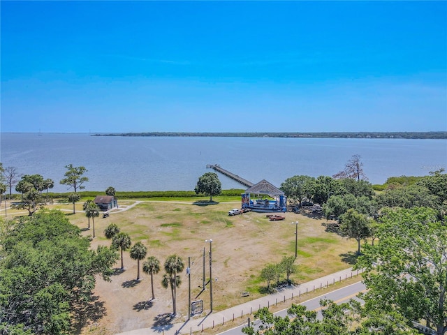 water view featuring a gazebo