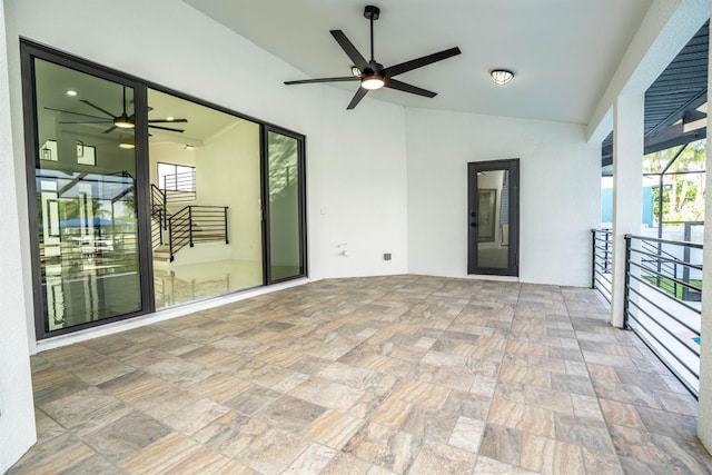 view of patio with ceiling fan