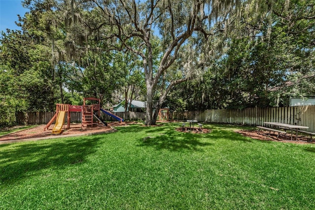 678 Greenglen Ln, Palm Harbor, FL 34684 - view of yard featuring a playground