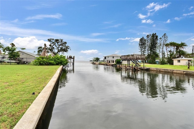 814 Seabreeze Dr, Ruskin, FL 33570 - water view featuring a boat dock