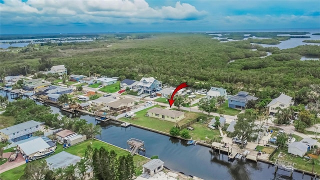 814 Seabreeze Dr, Ruskin, FL 33570 - aerial view of residential area with a large body of water and a forest