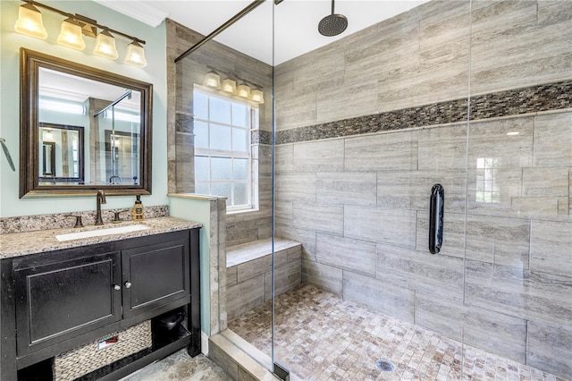 13785 Oak Forest Blvd S, Seminole, FL 33776 - full bathroom featuring a shower stall and vanity
