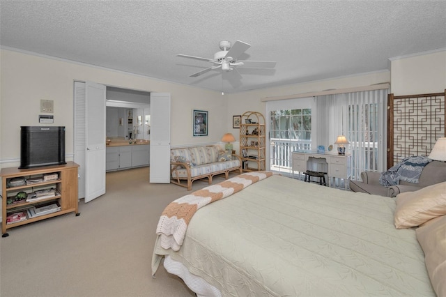 5115 S Jules Verne Ct, Tampa, FL 33611 - carpeted bedroom featuring ceiling fan and a textured ceiling