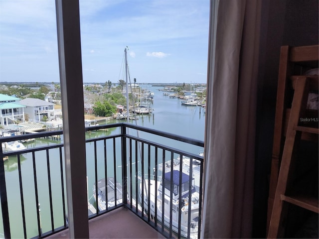 balcony with a water view