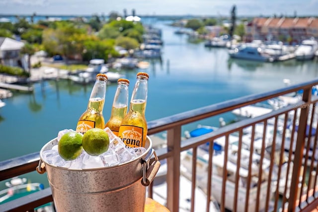 balcony with a water view