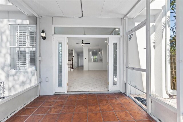view of unfurnished sunroom