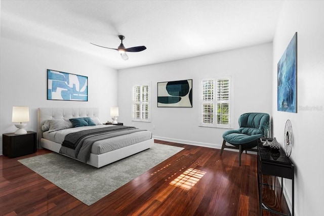 202 S Lincoln Ave, Tampa, FL 33609 - bedroom featuring dark wood-type flooring and ceiling fan