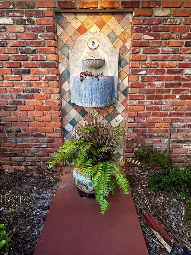 details featuring brick siding