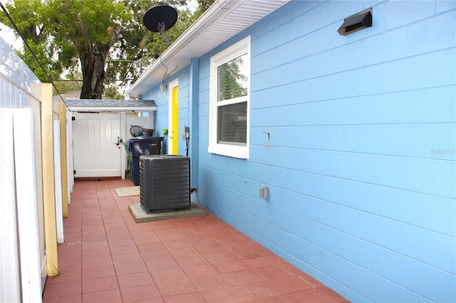 view of patio with central AC unit