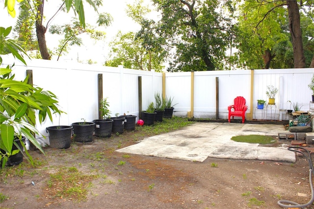 view of patio with a fenced backyard