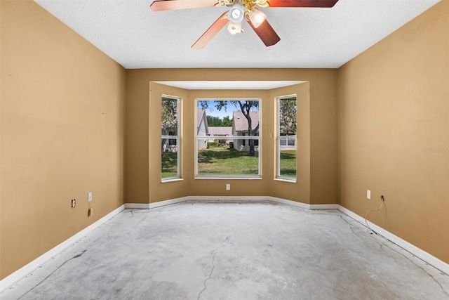 1046 Almondwood Dr, Trinity, FL 34655 - spare room with concrete floors, ceiling fan, and baseboards