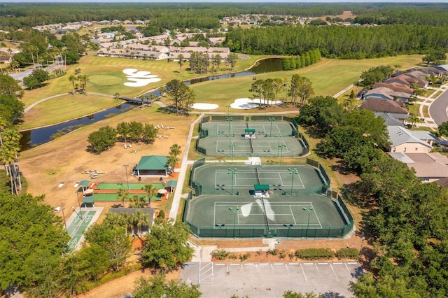 1046 Almondwood Dr, Trinity, FL 34655 - birds eye view of property featuring golf course view, a residential view, and a water view