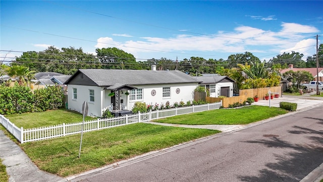 4231 8th St N, Saint Petersburg, FL 33703 - single story home with a fenced front yard, stucco siding, and a front yard