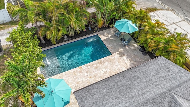 4231 8th St N, Saint Petersburg, FL 33703 - view of pool with a patio, a fenced in pool, and a fenced backyard