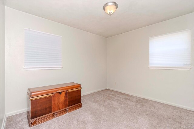 empty room featuring baseboards and carpet floors