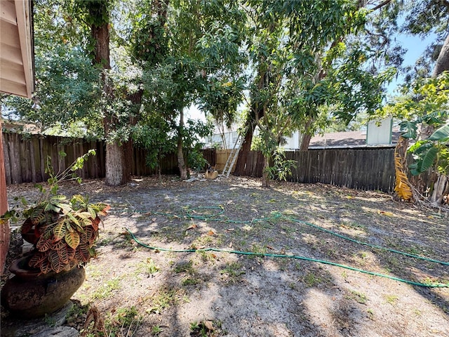 view of yard featuring a fenced backyard
