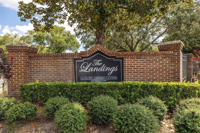 view of community sign