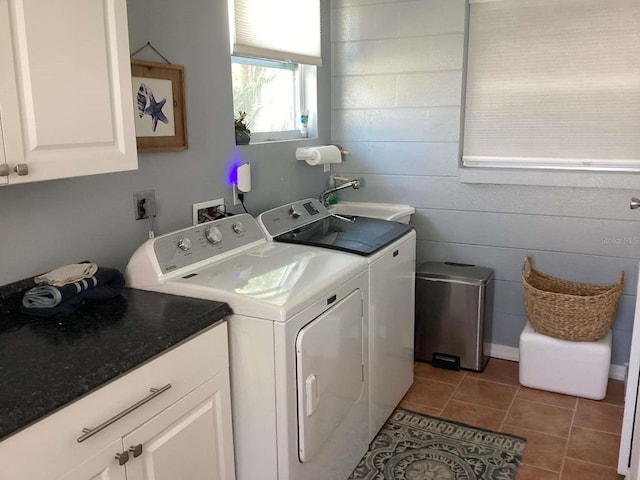 101 Madonna Blvd, Saint Petersburg, FL 33715 - laundry room featuring separate washer and dryer, cabinet space, a sink, and tile patterned floors