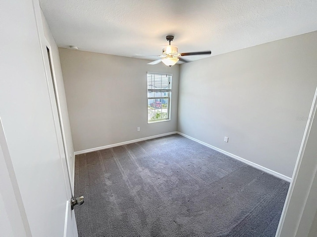 4456 Globe Thistle Dr, Tampa, FL 33619 - spare room with dark carpet, a ceiling fan, a textured ceiling, and a smoke detector