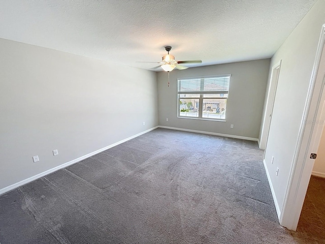 4456 Globe Thistle Dr, Tampa, FL 33619 - empty room featuring a ceiling fan, carpet floors, and a textured ceiling