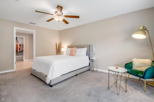 13419 Willow Bluestar Loop, Riverview, FL 33579 - carpeted bedroom with visible vents, baseboards, and ceiling fan