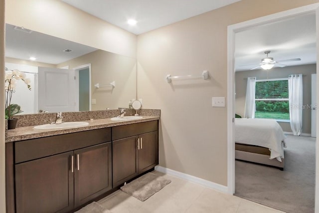 13419 Willow Bluestar Loop, Riverview, FL 33579 - full bathroom featuring a sink, baseboards, ensuite bath, and double vanity
