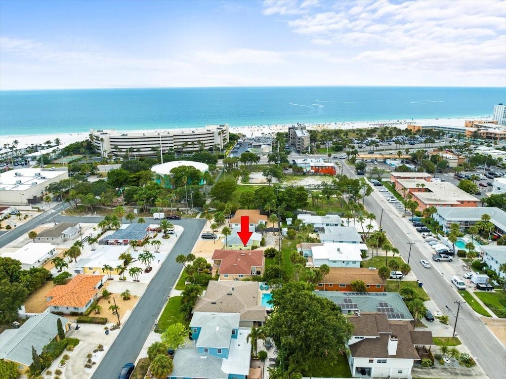 75 Lido Dr, St Pete Beach, FL 33706 - drone / aerial view featuring a water view