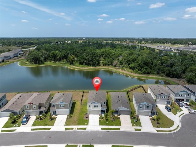 7721 Twin Leaf Ter, Parrish, FL 34219 - birds eye view of property featuring a water view and a residential view